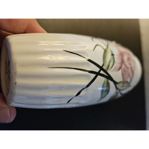 Hand-Painted Flower 3 Leaf Clover Stamp Vase Japan - Picture 7 of 8